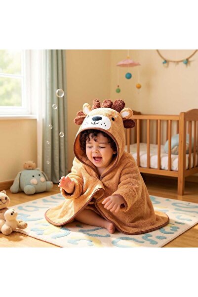 NikAr Home منشفة أطفال / قماط - أسد 100% قطن