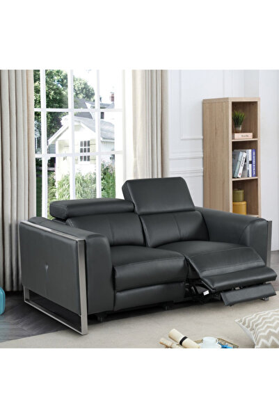 micasa Elegant and Modern Design Top Grain Leather Electric Recliner Sofa