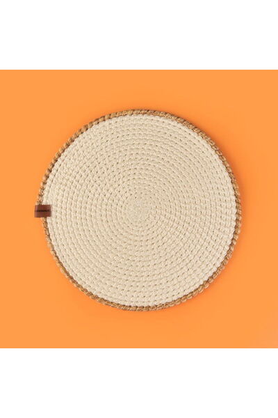 Evidea Soft Bej Kalp Nakışlı Supla - Ekru - 33x33 cm