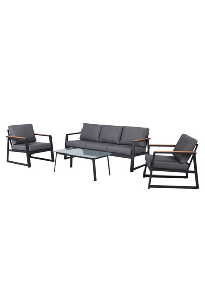 Living Accents طقم مقاعد ألومنيوم متين وأنيق مكون من 4 قطع مع قاعدة قوية