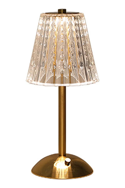 Primo Plus Crystal Diamond Metal Table Lamp Gold