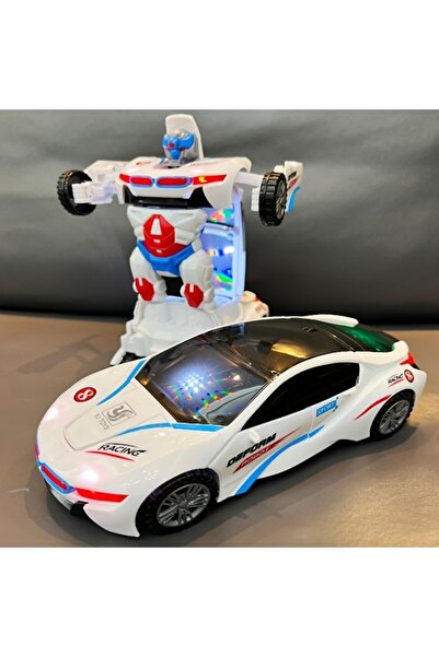 Choice WHITE Automatic Deformation Robot Car Toy Car, Will Be A Robot Car, Au...