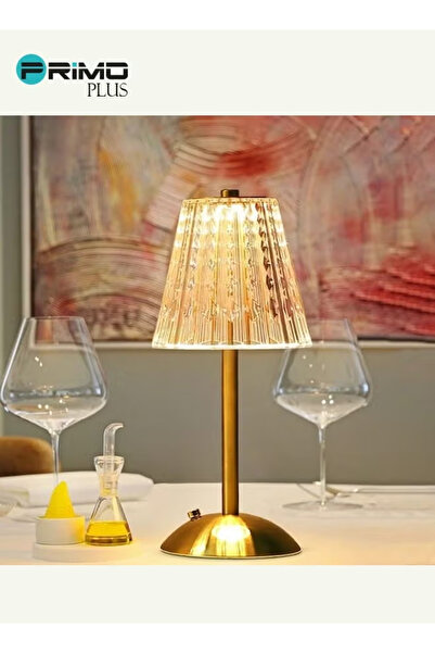 Primo Plus Crystal Diamond Metal Table Lamp Gold