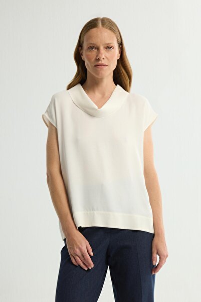 Love My Body Degaje Yaka Saten Bluz