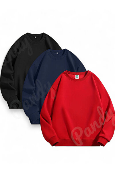 pandy 3-dijelni podignuti oversize model unisex majice sa okruglim izrezom