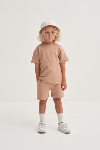 EBU Prive Unisex Children's Knitted Waffle Set Mink