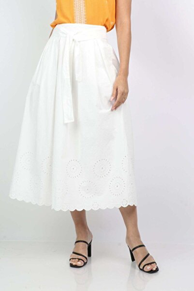 DALYDRESS تنورة ميدي سادة مع رباط خصر