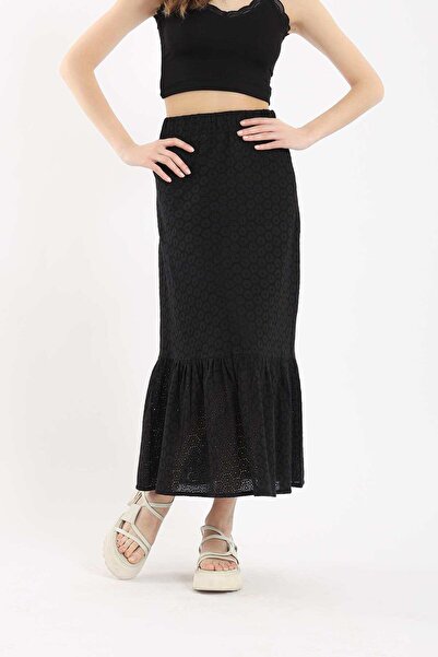 CARINA High-Waisted Mermaid Design Midi Skirt