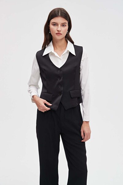 Livia Solid Button-Front Top