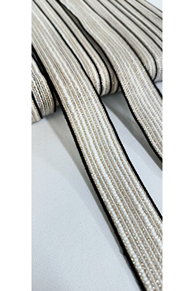 ALTAY AKSESUAR شريط فاصل أسود أبيض ذهبي لامع