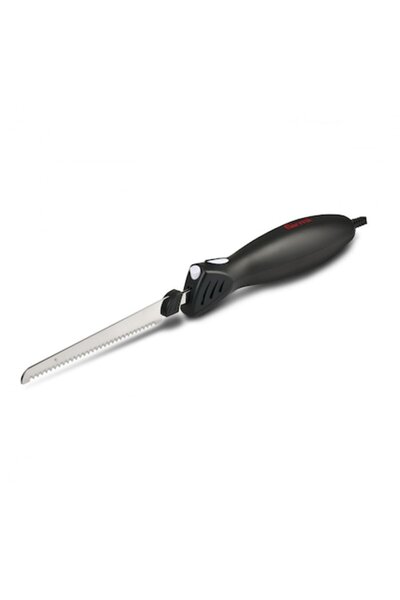 Girmi Electric Knife with ergonomic handle, stainless steel blades, pulse function, black