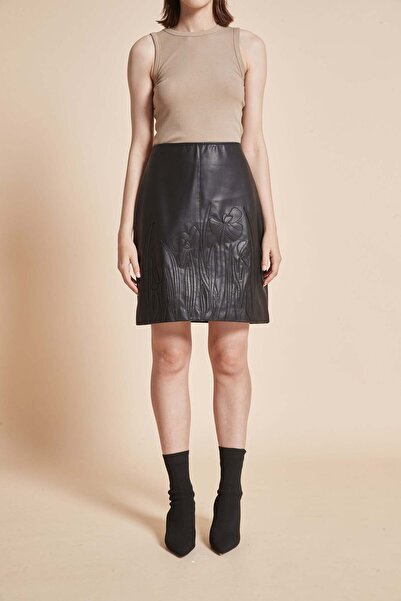 Yola Solid Embroidered Women's Skirt