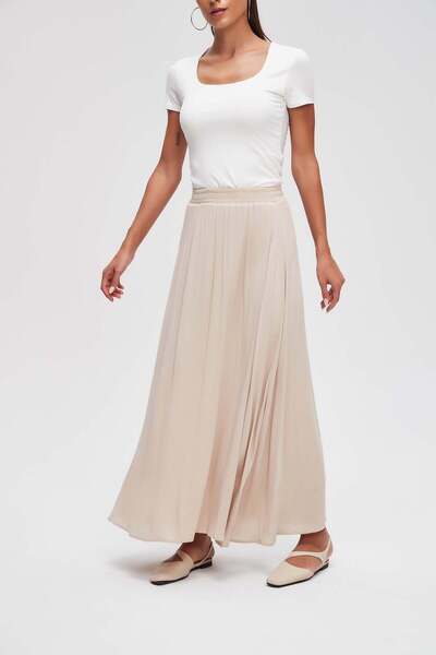 Livia Solid Ruffled Maxi Skirt
