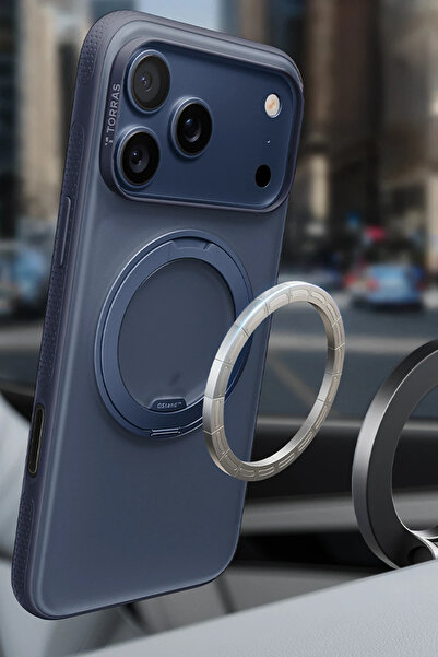 TORRAS Apple iPhone 17 Pro O Compatible Stand R Fitness Series Magsafe Case - Navy Blue