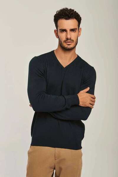 DALYDRESS Mens Solid High-Neck Sweater