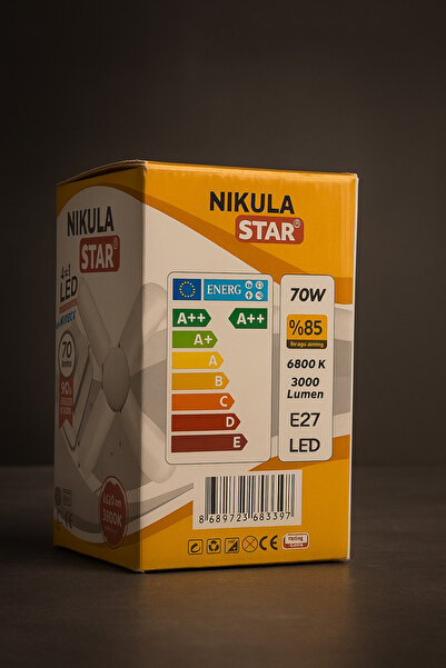 Nikula Star WELL POWER 70W 4+1 Kristal Pervane LED Ampul – %85 Enerji Tasarrufu, E27 Duy, Yüksek Işık Gücü