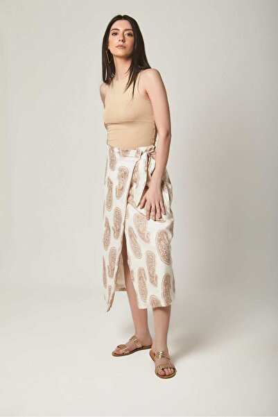 DALYDRESS Printed Open-Front Midi Skirt