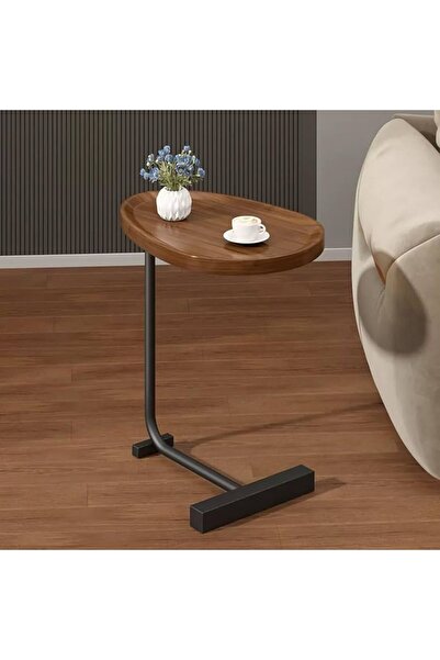 COOYA Modern C-shaped Side Table For Tea And Coffee,wooden Water Resistant Top