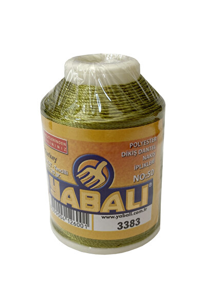 Yabalı Polyester Dikiş Dantel Nakış İpi 3383 Koyu Fıstık Yeşili 20 Gram 6 Kat...