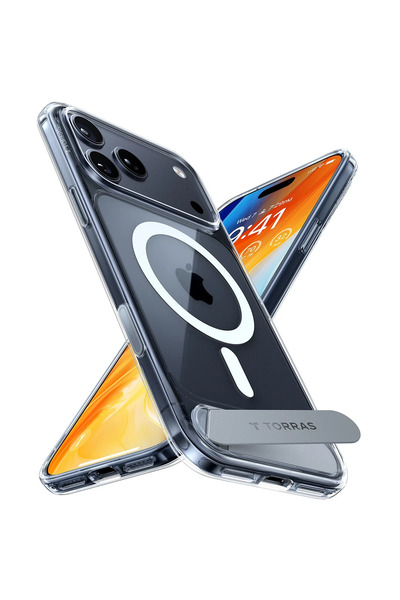 TORRAS Apple iPhone 17 Pro P Stand Serisi Magsafe Kılıf - Şeffaf