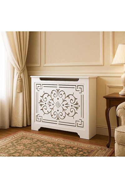 MLC Masti calorifer din lemn/mdf vopsit, alb, 115x80x18cm (interior), MLC185