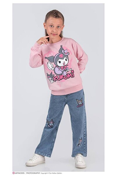 Yağmur Giyim PJK2İKT Σετ τζιν παντελόνι για κορίτσια με σχέδιο Kuromi, 2 κλωσ...