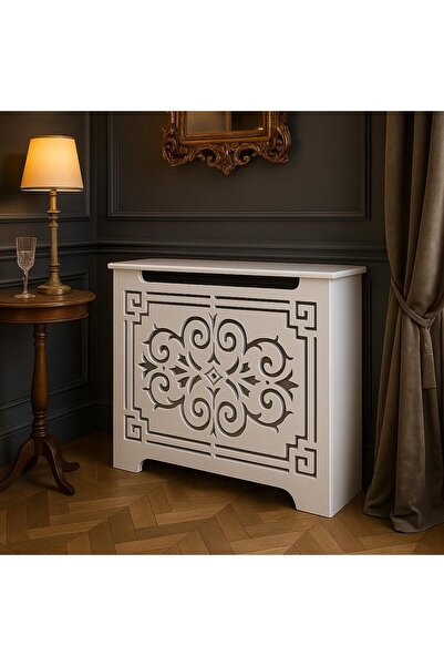 MLC Masti calorifer din lemn/mdf vopsit, alb, 115x80x18cm (interior), MLC185