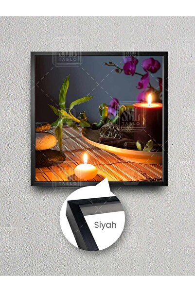 SML TABLO Zen kamenčići, ružičasta orhideja, Bambus latica, sveća, spa centar...