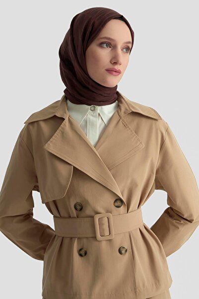 Armine Trend Trench Coat Suit with Skirt Beige 25Yt619