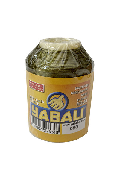 Yabalı Polyester Dikiş Dantel Nakış İpi 580 Kına Yeşili 20 Gram 6 Kat No: 50