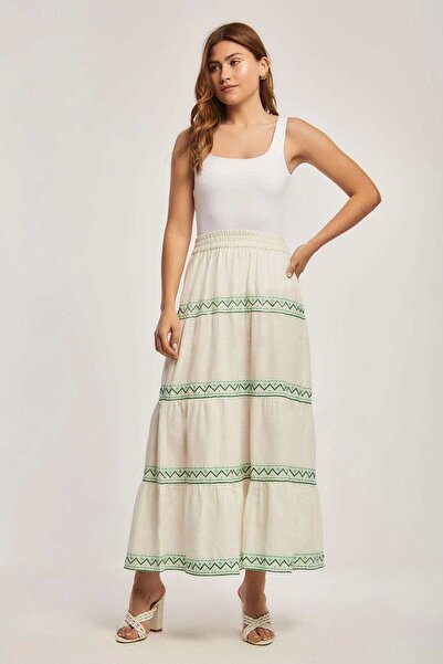 DALYDRESS تنورة مخططة مطرزة