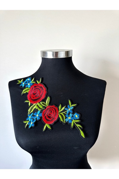 ALTAY AKSESUAR Decorative Applique with Colorful Flower Pattern