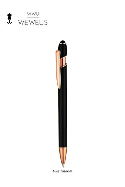 Weweus Black Plain Rose Detailed Design Luxury Ballpoint Pen
