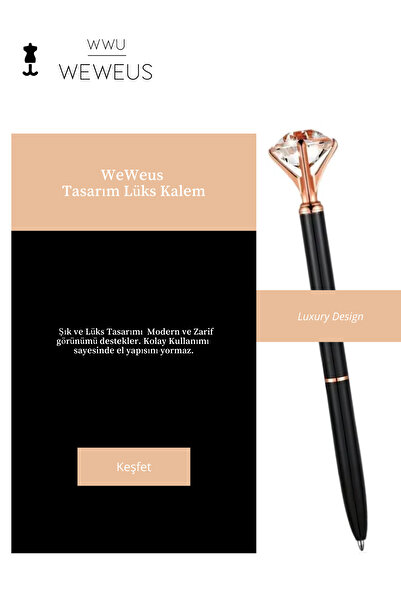 Weweus Black Crystal Design Luxury Ballpoint Pen