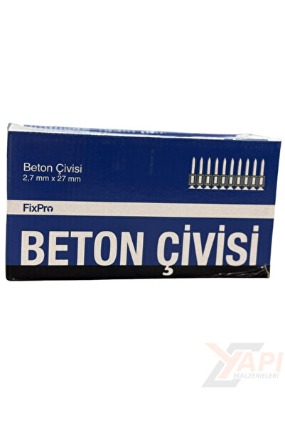 FIXPRO 27 mm Gazlı Tabanca Beton Çivi 10 Kutu 10000 Adet Çivi (10 Adet Gaz Da...