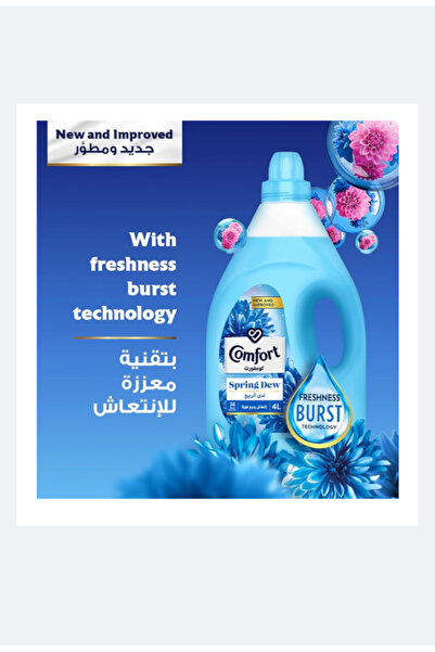 Comfort Fabric Softener, Spring Dew, with freshness-burst technology 4 L