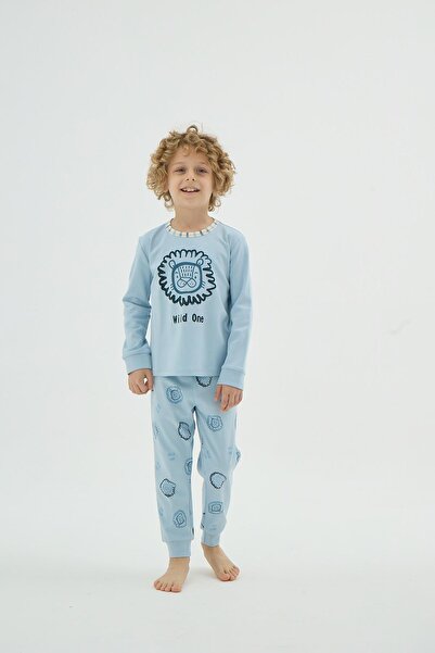 Sevim Момчешки комплект пижама с дълъг ръкав и принт C6T1N98