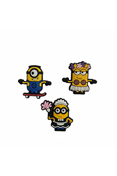 Otto Common مجموعة شارات دبوسية بطابع المينيون - 3 تصاميم مختلفة، مجموعة بروشات كرتونية