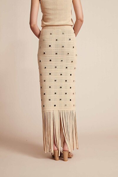 Yola Ribbed Checkered Maxi Skirt