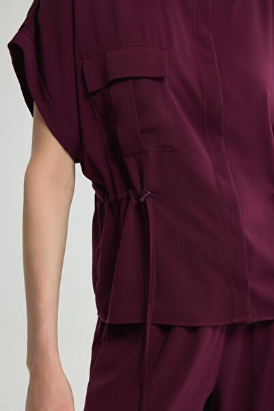 Love My Body Beli Büzgülü Cep Detaylı Gömlek