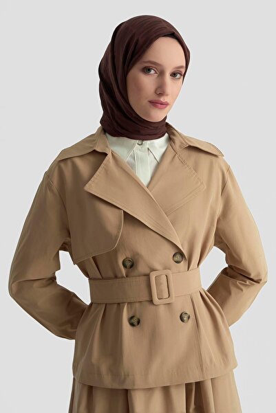 Armine Trend Trench Coat Suit with Skirt Beige 25Yt619