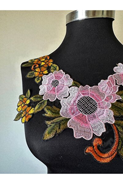 ALTAY AKSESUAR Colorful Flower Decorative Applique Collar