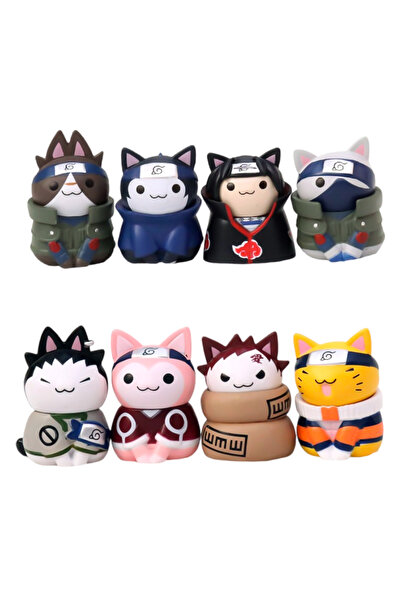 BANDAI 8 pcs set 5cm Anime Naruto Figure Toys Cute mini Kakashi Uchiha Itachi Gaara Q Version Action Dolls