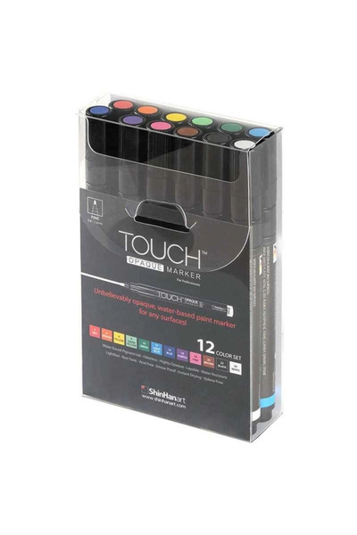 Genel Markalar Touch Opaque Marker Su Bazlı Akrilik Boyama Markörü Kalemi Seti 12 Renk Fine Uç (0.8-1.3 mm)