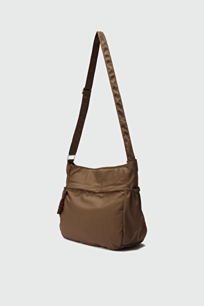La La'Graccio Paris Lagraccio Paris Women's Glove Parachute Fabric Crossbody Messenger Bag Dark Mink
