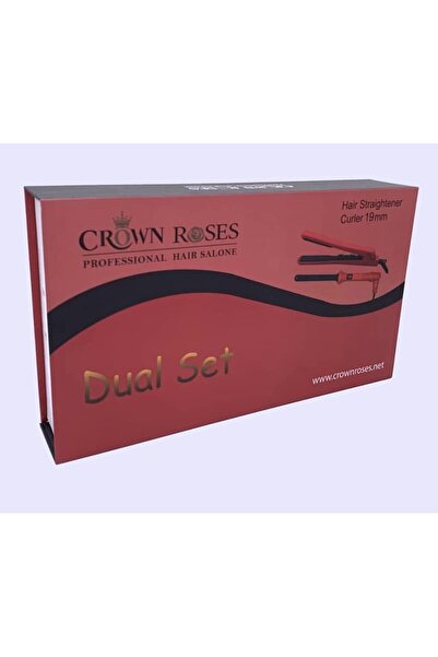 CROWN ROAD Crown Roses Hair Straightener + Hair Straightener, Red, Ceramic