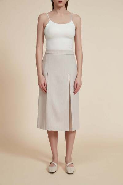 Yola Solid Midi Skirt with Ruffles