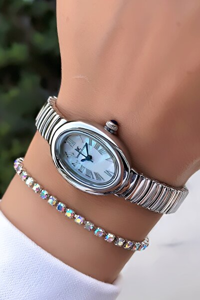 Daniel Klein Original Women's Wristwatch Oval Case Silver Color Bracelet with Gift
