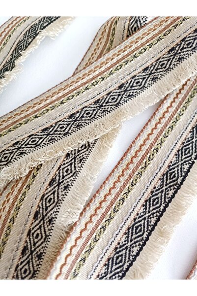 ALTAY AKSESUAR شريط هامش قطني منقوش عرقيًا خاصًا