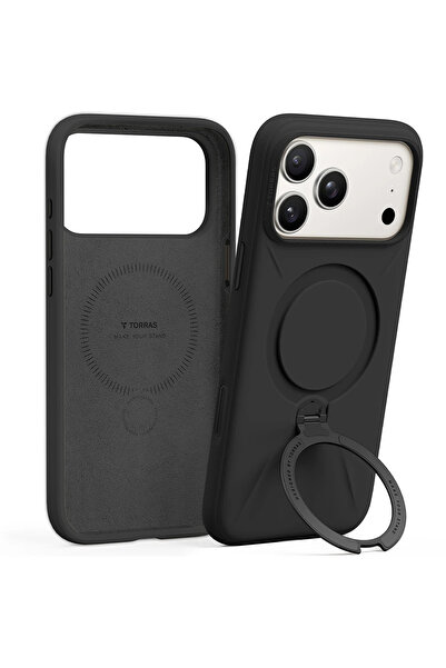 TORRAS Apple İPhone 17 Pro Max Uyumlu O Stand Spin Silicone Serisi Magsafe Kı...